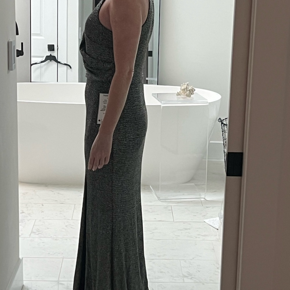 BRAND New Elegant Silvery Gray elegant Sleeveless high neck Maxi Dress